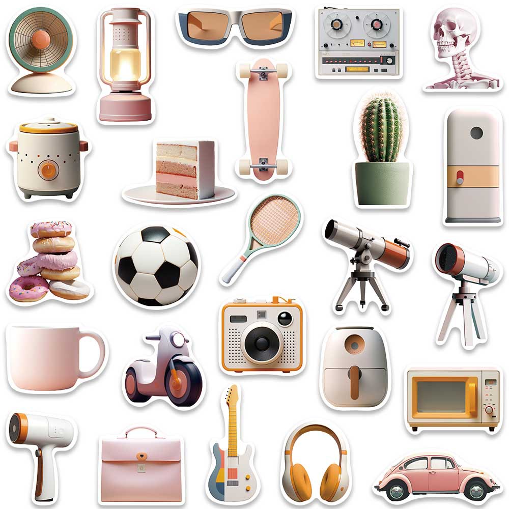 Bộ 50 Miếng Dán Trang Trí Mũ Bảo Hiểm / Bút Chì Phong Cách macaron Chống Thấm Nước