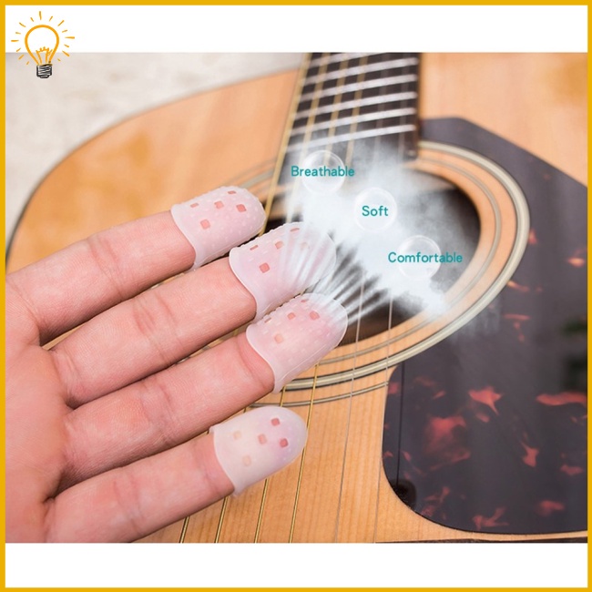 Set 5 Vỏ Bọc Ngón Tay Chống Trượt Giảm Đau Khi Chơi Đàn ukulele