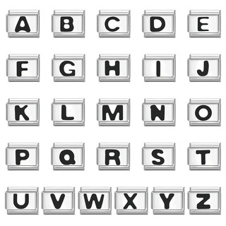  Set 26 Hạt Xâu Chuỗi 9mm Chữ Cái A-Z Bằng Thép Không Gỉ Làm Vòng Tay Thời Trang DIY 