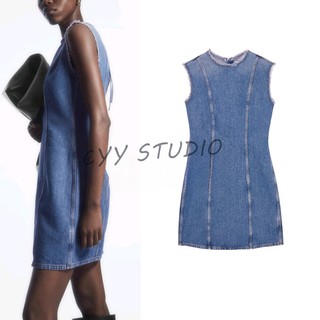 Đầm denim Không Tay Thiết Kế Mới Thời Trang Dành Cho Mùa Thu Đông 1201828
