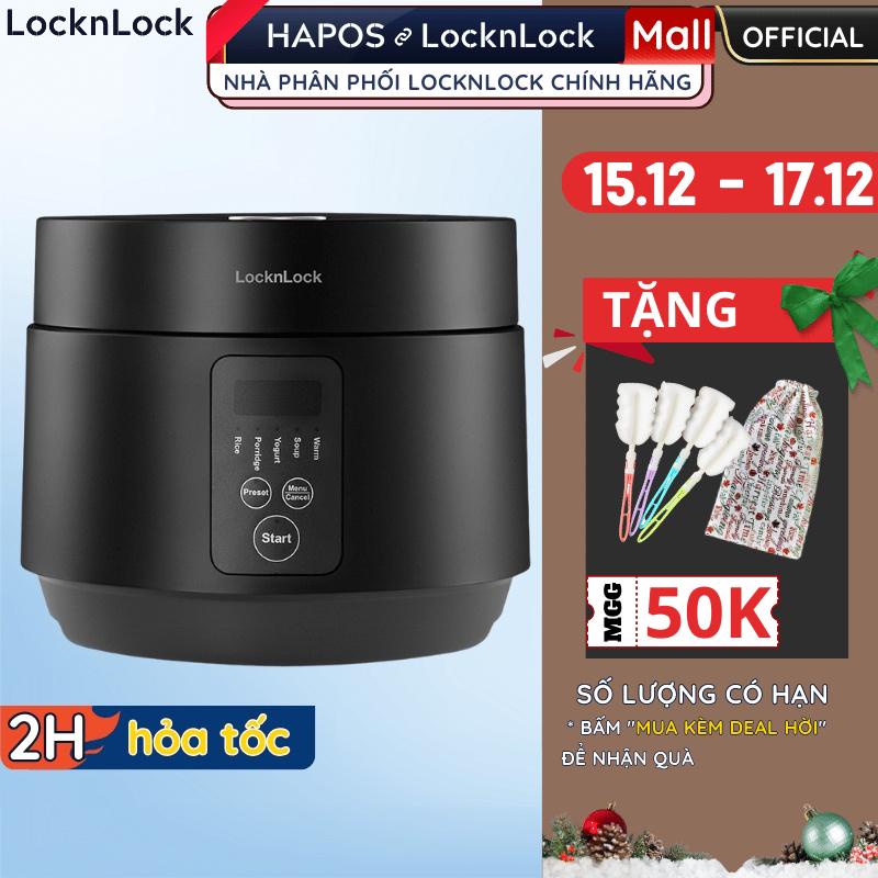 Nồi cơm điện tử LocknLock mini 1.2L Chính hãng, có xửng hấp lòng nồi 5 lớp chống dính 500W, giữ ấm 24h - HAPOS OFFICIAL