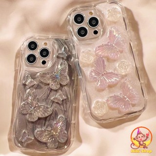 Ốp Điện Thoại Mềm Chống Sốc Hình Hoa Bướm 3d Cho iphone 11 15 14 pro max 12 13 promax xs xr