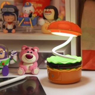 Hamburg Night Light with Pencil Sharpener Study Light Creative Mini Desk Lamp Sleeping Light USB Charging Bedroom Bedside Lamp Children's Gift
