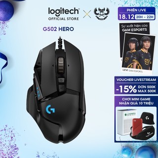 Chuột game có dây logitech g502 hero - cảm biến hero 25k, rgb, 11 nút lập trình