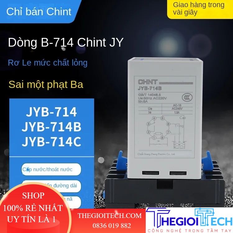 Bộ Điều Khiển Mức Nước JYB-714B Cảm Biến Mực Nước Cho Bơi Nước Tự Động 220V, Công Tắc Nước Động Cơ Bơi Nước 380V - JYB-714B 380V