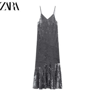 Zara Đầm Nhung Hai Dây Thời Trang Mùa Xuân Dành Cho Nữ 8351824