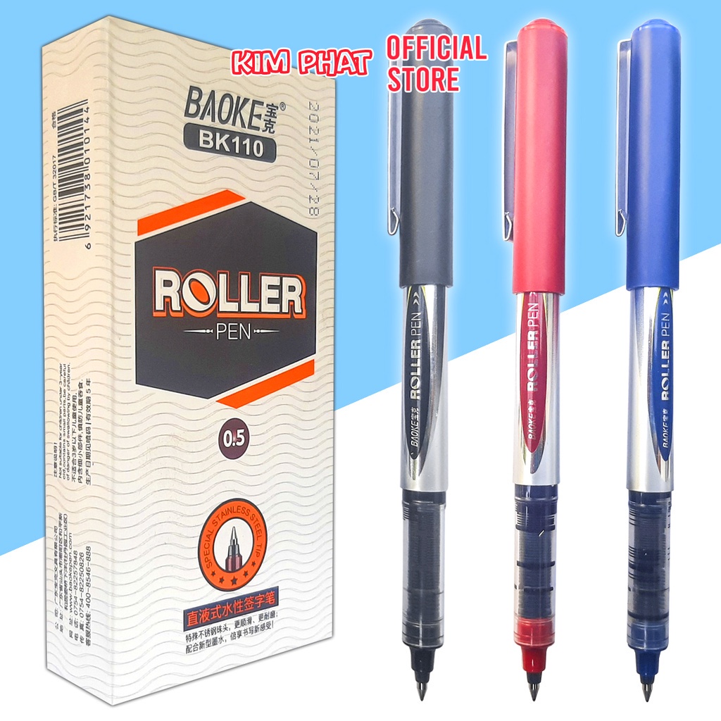 Combo 2 chiếc Bút ký, Bút bi nước mực Gel Baoke BK110 Roller Pen Ngòi 0.5mm