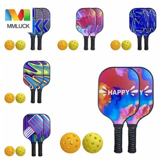 Mmluck Set Vợt Bóng Pickleball + Túi Đựng Bảo Vệ Cạnh Vợt Cầu Lông Bằng Sợi Thủy Tinh Gọn Nhẹ Chống Trượt Cho Người Mới Bắt Đầu