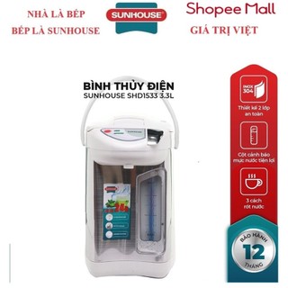 Bình thủy điện 3.3l sunhouse shd1533