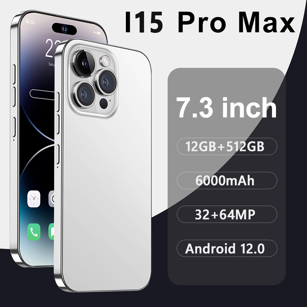 Điện thoại thông minh l15 Pro Max 5G/wifi Điện thoại di động 7,3 inch 16GB + 512GB điện thoại chơi game hai SIM giá rẻ