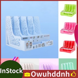 Owuhddnh bàn sắp xếp hồ sơ 4 ngăn màu sắc để bàn giá để đồ sách học sinh giá sách dọc