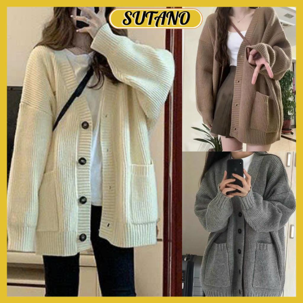 áo khoác len cardigan nữ dáng dài kiểu trơn màu basic,áo cadigan khoác ngoài thời trang Hàn Quốc chất đẹp A811 SUTANO