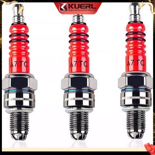 Set 3 bugi đánh lửa bằng gốm a7tc 3 chấu chịu nhiệt độ cao cho xe mô tô