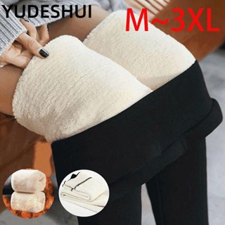 YUDESHUI Quần Legging Len Cừu Lưng Cao Lót Lông Cừu Giữ Nhiệt Mùa Thu Đông Cho Nữ