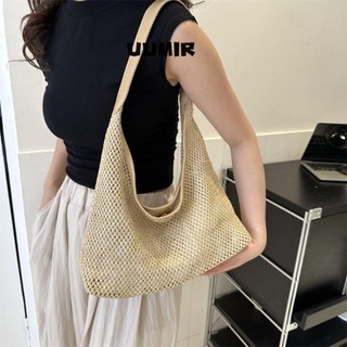 UUMIR Xách Bucket Đan Cói Màu Sắc Đơn Giản Sức Chứa Lớn Thời Trang Cho Nữ
