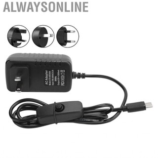 Alwaysonline Công tắc bật/tắt nguồn DC AC 5V 3A Type-C cho Raspberry Pi 4B