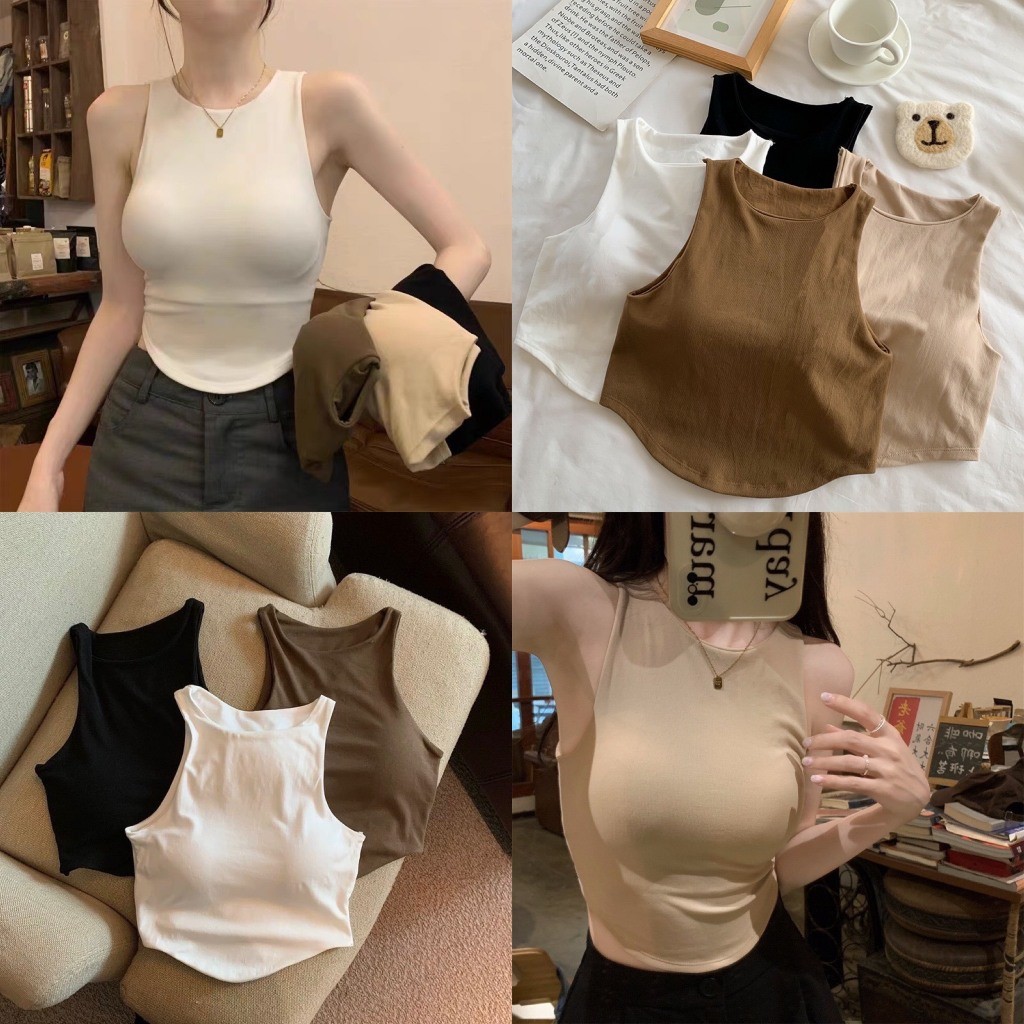 Áo Bra 3 Lỗ Croptop Cao Cấp Thun Mẫu Mới Có Đệm Nâng Ngực Cho Nữ 8863