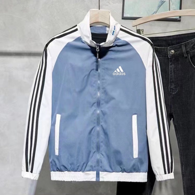 Áo Khoác Gió Adidas 100% Chính Hãng Dáng Rộng Kẻ Sọc Kiểu retro Đường Phố Thời Trang Mùa Thu Cho Nữ