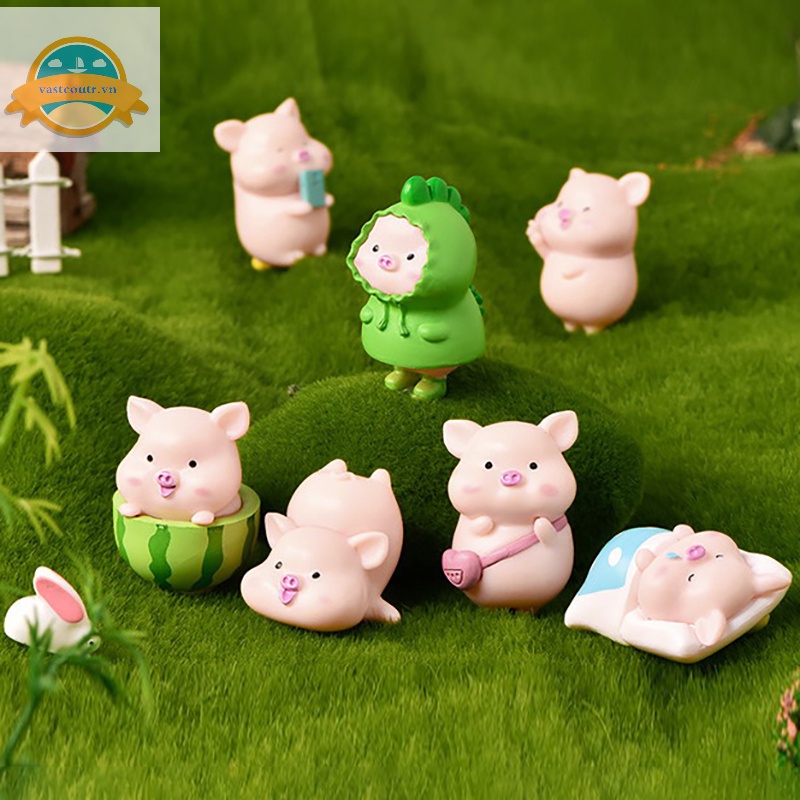 Mô Hình Chú Heo mini Dễ Thương Dùng Trang Trí Tiểu Cảnh vn