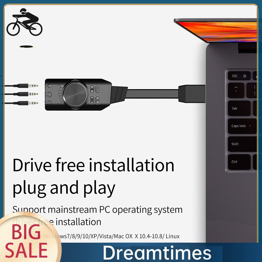 Thẻ Chuyển Đổi Âm Thanh usb 3.5mm gs3 7.1 Cho pc dreamtimes1.vn