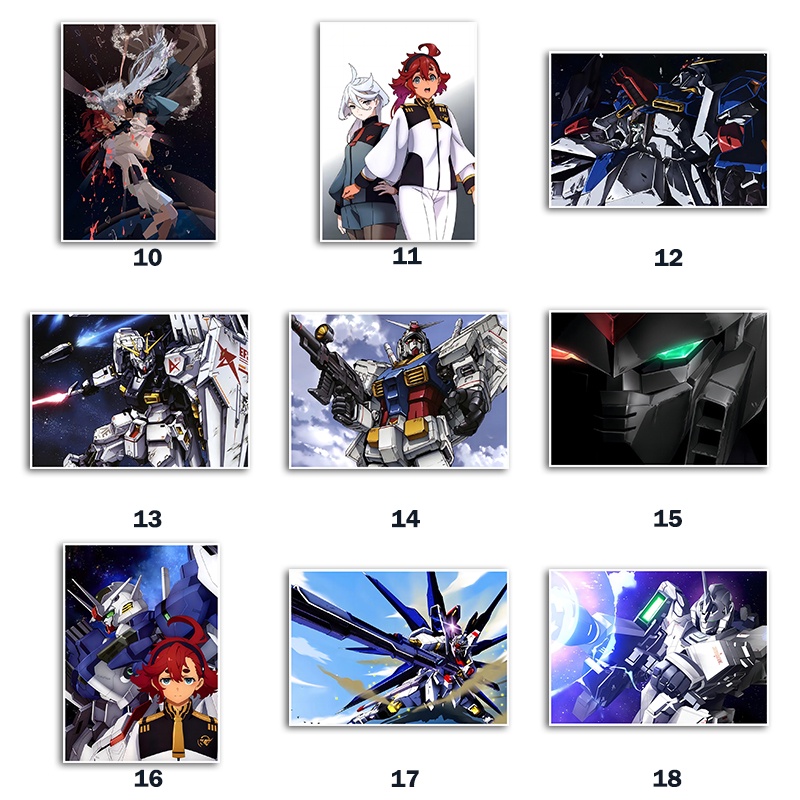 Poster Treo Tường In Hình Nhân Vật anime gundam: the witch from mercury vintage