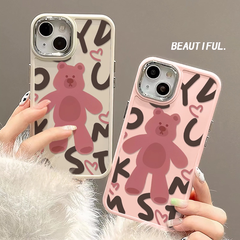 Dễ Thương Ốp Điện Thoại Silicon tpu Mềm Trong Suốt Chống Sốc Hình Gấu Cho iphone 11 14 13 12 pro xs max x xr 7 + 8 plus