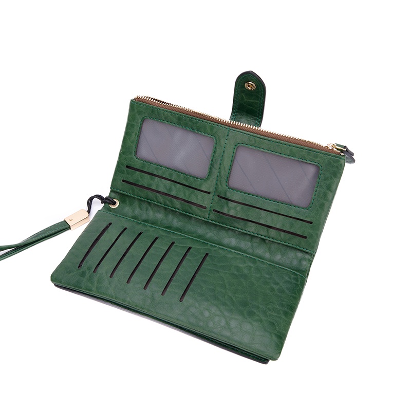 Mới Ví Dài Đựng Thẻ Có Dây Đeo Cổ Tay Khóa Kéo Phong Cách vintage Dành Cho Nữ