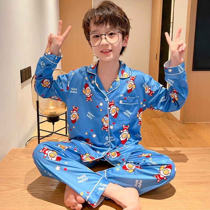 Bộ Đồ Ngủ cotton Tay Dài In Họa Tiết Hoạt Hình Phong Cách Hàn Quốc Cho Mẹ Và Bé