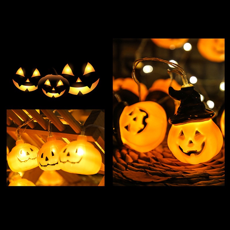 3m Dây Đèn 20 Bóng Led Hình Bí Ngô Trang Trí Halloween