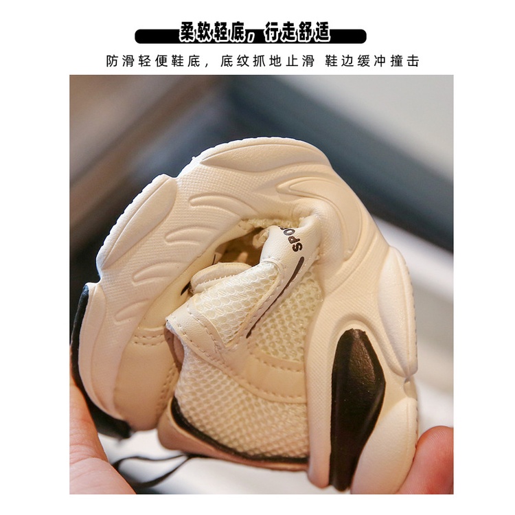 Giày Thể Thao Phối Lưới Thoáng Khí Đế Mềm Thời Trang Xuân Hè 2023 Cho Bé