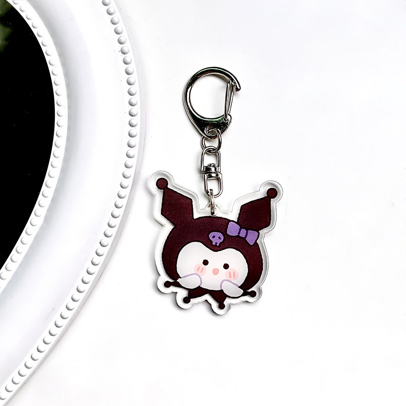 Hoạt Hình Móc Khóa Nhựa acrylic Trong Suốt Hình sanrio kuromi pochacco mymelody hello kitty