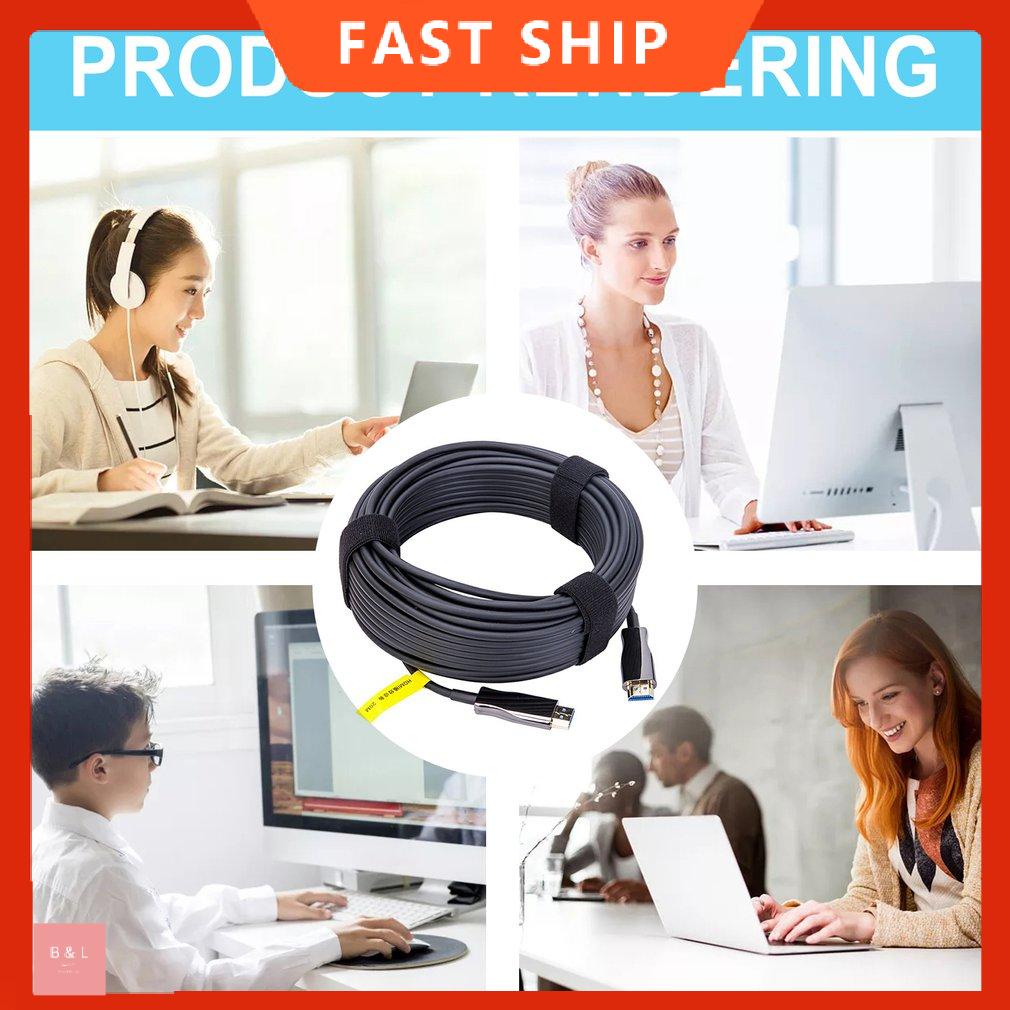 Cáp quang 20m Cáp dữ liệu sợi tương thích HDMI Hỗ trợ dây độ nét cao 2.0 4K@60hz BB Dây độ nét cao