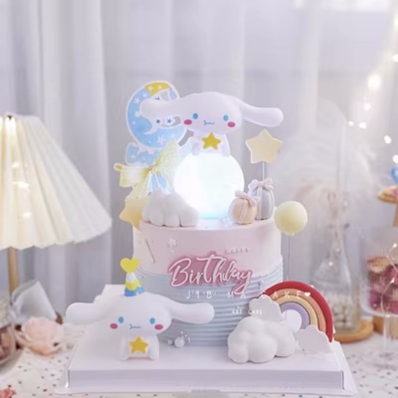 Sanrio Mô Hình Đồ Chơi Nhân Vật Hoạt Hình kuromi Cinnamoroll Tai To Trang Trí Bánh Kem Sinh Nhật Dành Cho Trẻ