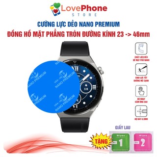 Miếng dán Cường lực đồng hồ thông minh đồng hồ cơ pin mặt phẳng tròn dẻo phủ nano chống xước - Love Phone