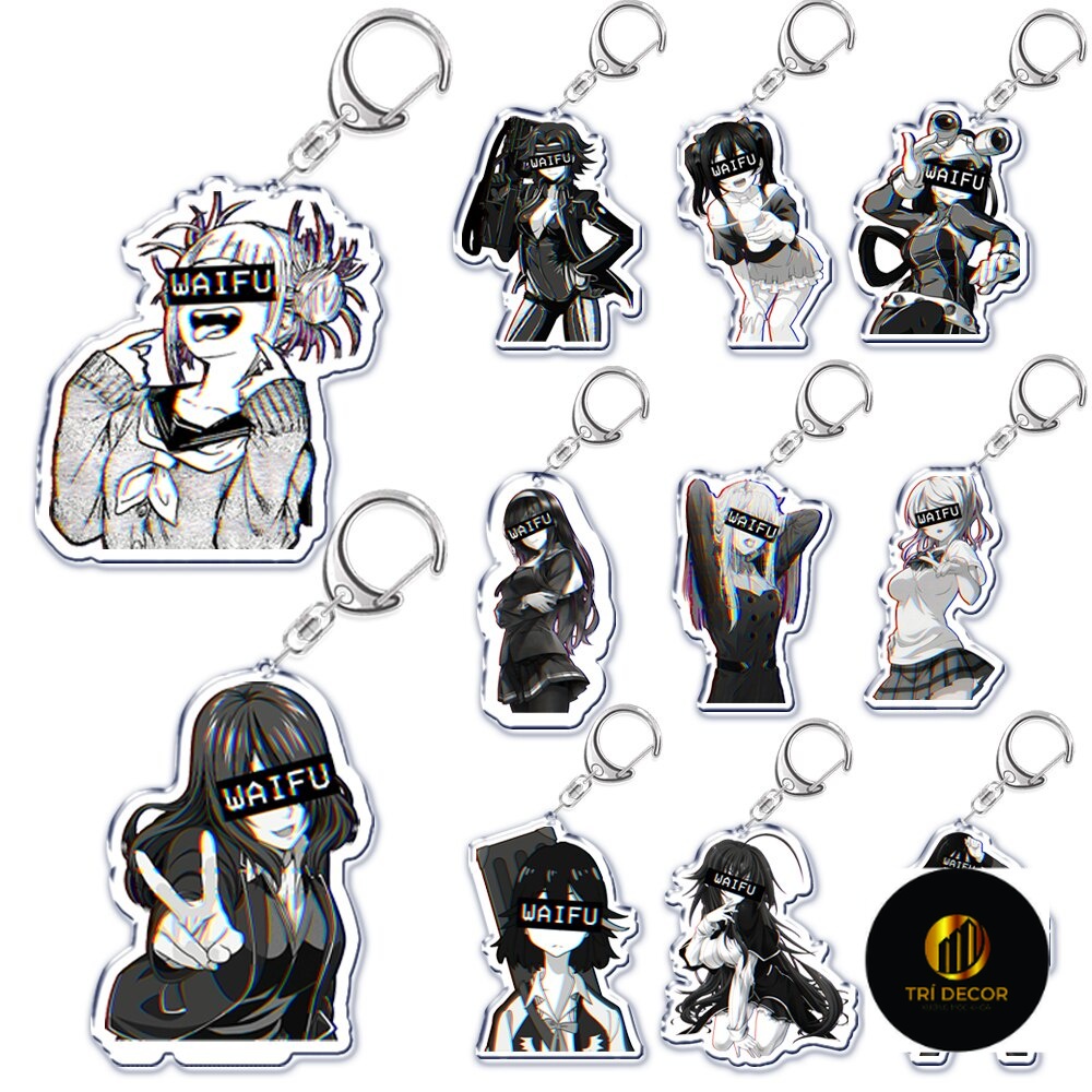 Móc khoá Kawaii Waifu Girls Acrylic Keychain for Accessories Bag Manga Anime Sexy Hentai phụ kiện tr