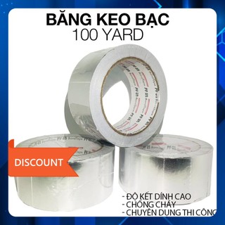 🔥[HCM - Hỏa tốc] Băng dính bạc cao cấp 100 Yard Siêu dính, chống cháy - Bề ngang 4.8cm Dài 25m chuyên dụng Saigon Tech