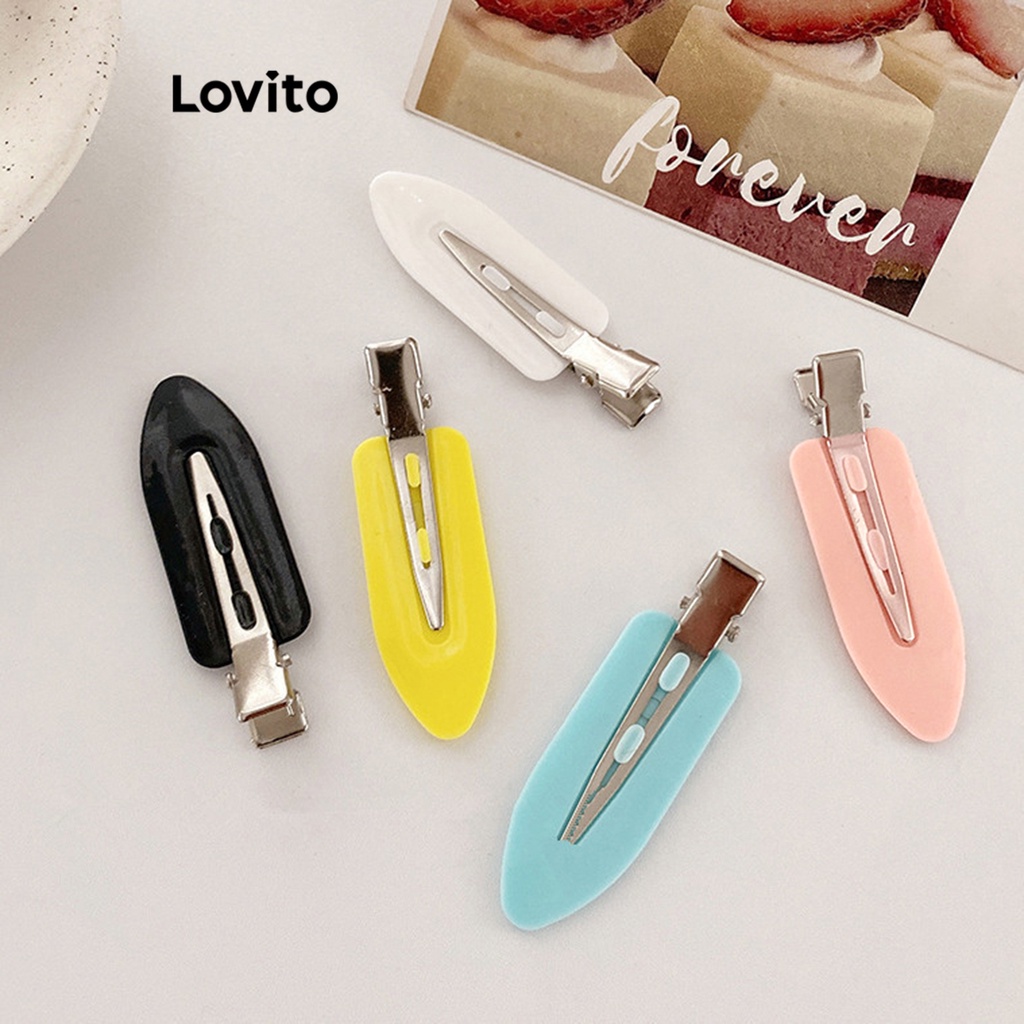 Kẹp tóc Lovito kim loại màu trơn thường ngày cho nữ L63AD096