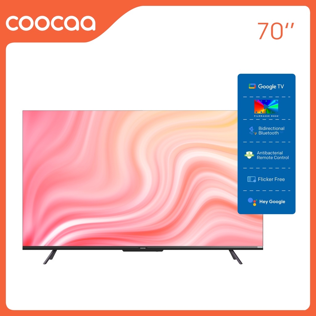 Smart Google Tivi Coocaa 4K 70 Inch - Model 70Y72 - Miễn phí lắp đặt  - Mới 100%