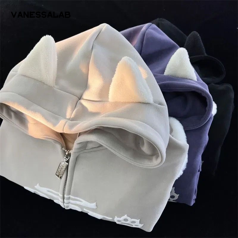 VanessaLab Áo Khoác hoodie áo khoác nữ zip hoodie comfortable Thời trang Thông thường Thanh lịch A28J12L37Z230913
