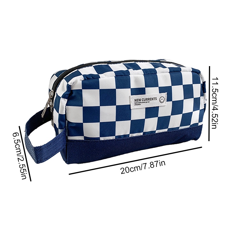 Túi Đựng Bút Chì Kẻ Sọc Caro Trắng Đen Đa Năng YK