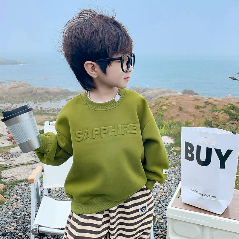 Áo Thun Tay Dài Phong Cách Hàn Quốc Thời Trang Xuân Thu 2023 Mới Cho Bé Trai