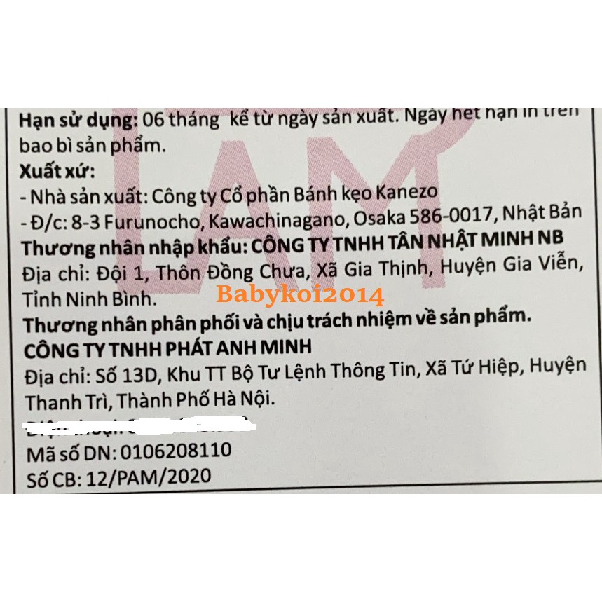 Bánh mì tươi Nhật cho bé