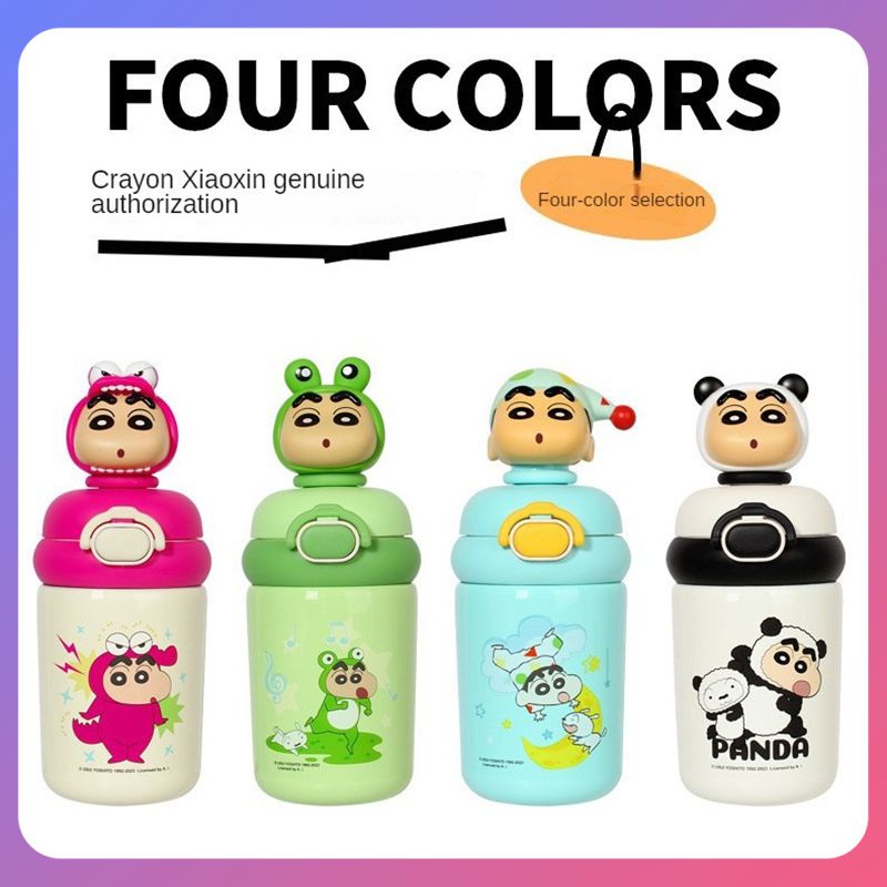 ☛ Cốc giữ nhiệt Crayon Shin-Chan 500ML bằng thép không gỉ 316 Trẻ em Phim hoạt hình Bình giữ nhiệt Cốc cách nhiệt Cốc hút chân không du lịch Quà tặng srlive
