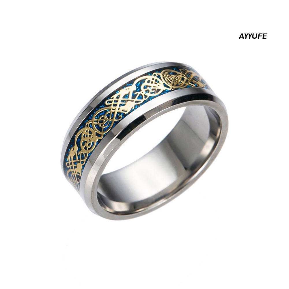 Ayyufe Nhẫn Thép Titan Trơn Phong Cách Cho Nam