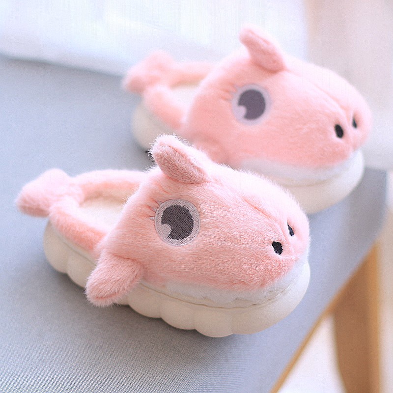 Dép Bông Đi Trong Nhà Chống Trượt Hình Cá Mập Dễ Thương Cho Bé