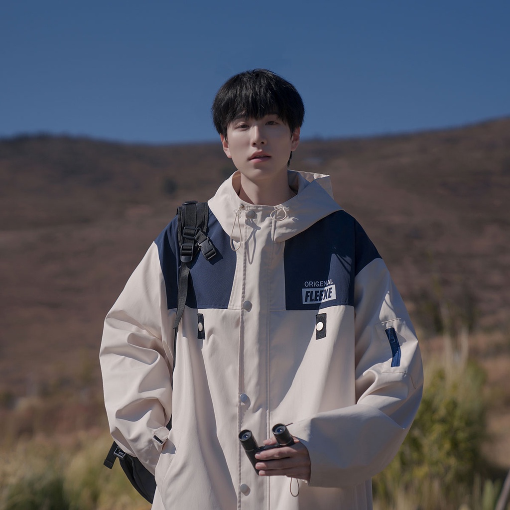 Áo Khoác Thể Thao Dáng Rộng Có Mũ Trùm Cá Tính Theo Phong Cách Xuân Thu Dành Cho Nam