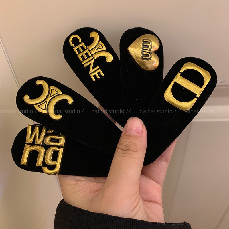 Mh Kẹp Tóc bb Màu Đen Chất Nhung Phong Cách retro Thời Trang Cho Nữ 2023