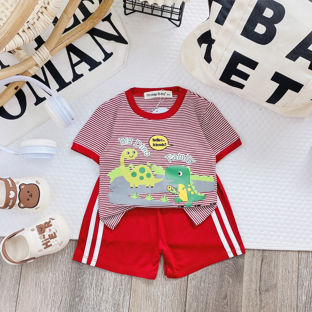 Đồ bộ thun lạnh cho bé trai bé gái , vải mềm mát thoáng khí, in hình dễ thương cho bé mặc nhà, bé mặc đi học.