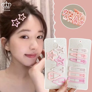 Set 3 Kẹp Tóc Nữ Hình Ngôi Sao / Vuông Màu Hồng Ngọt Ngào