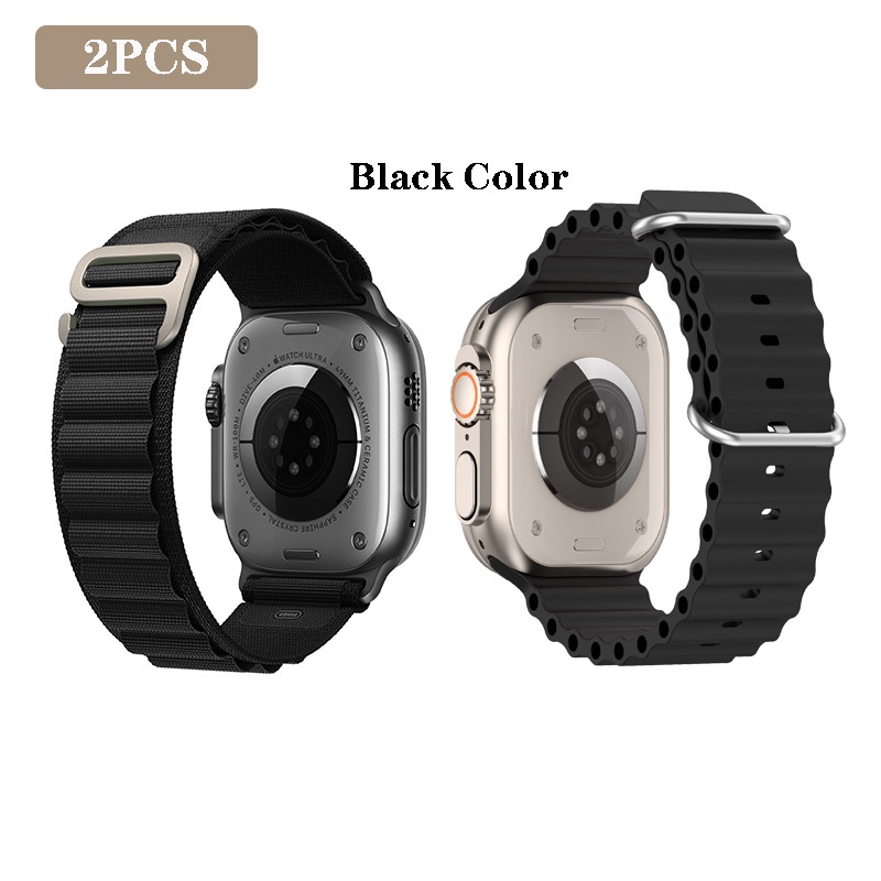 Mới Set 2 Dây Đeo Bằng silicone Cho Đồng Hồ Thông Minh Apple Watch iwatch ultra 2 49mm 9 series 41mm 45mm 42mm 44mm 38mm 40mm